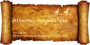 Altschul Annamária névjegykártya